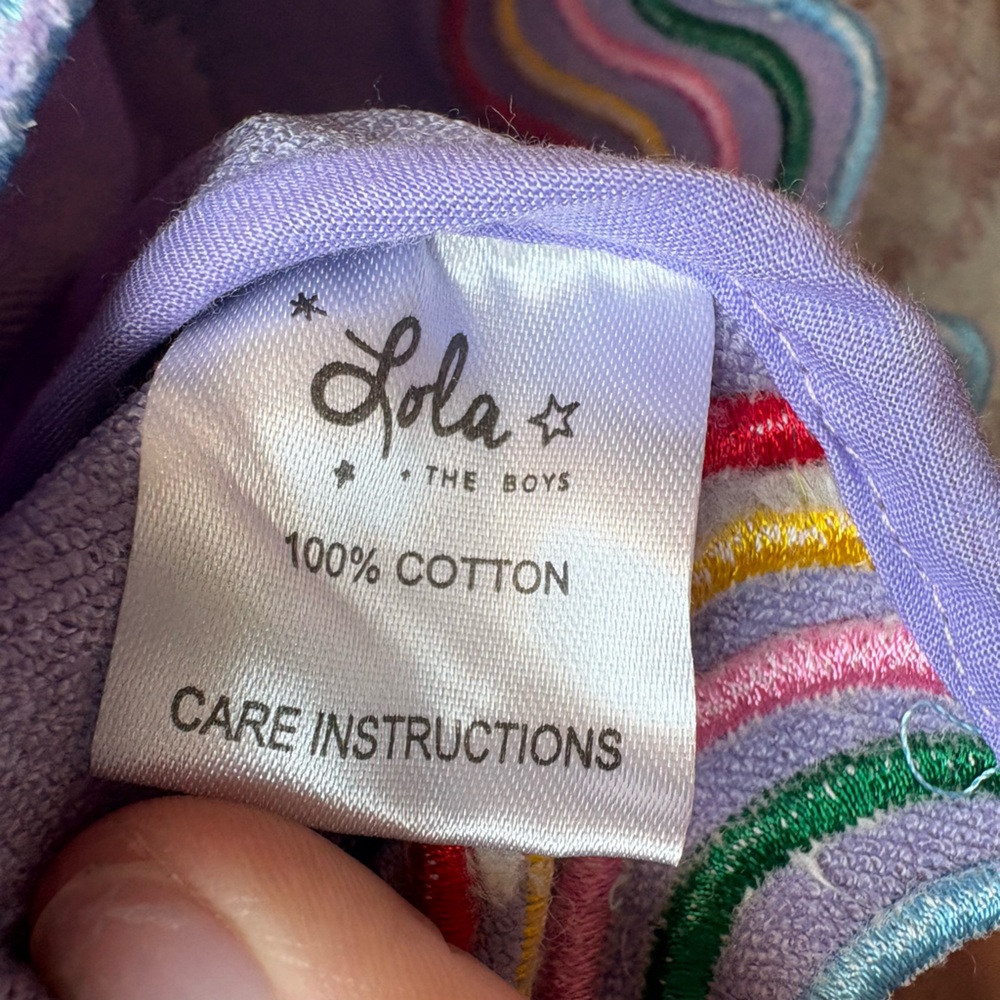 Lola + The Boys Lavender Shorts with Rainbow Trim - Picture 7 of 8
